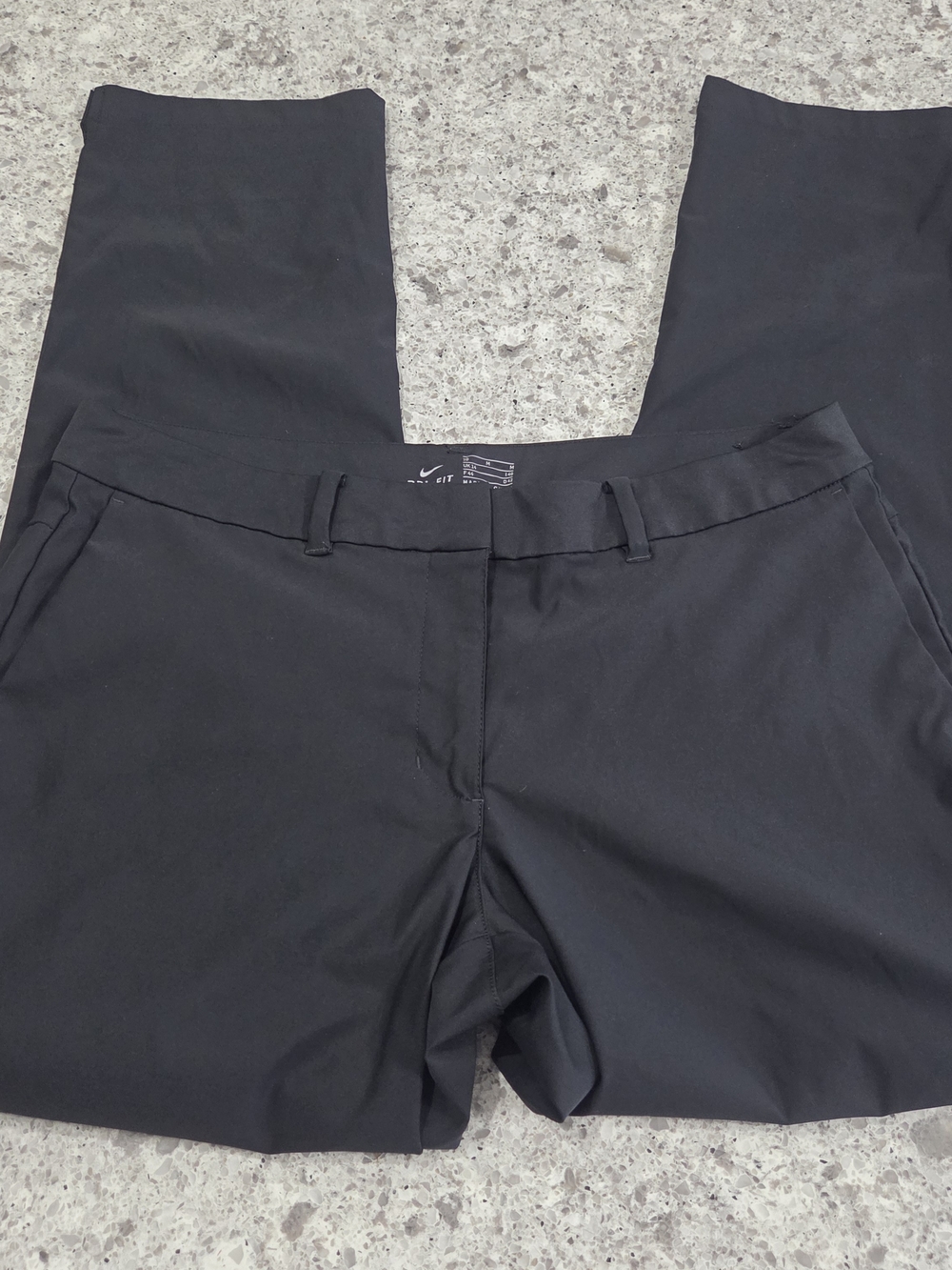 Nike Dri-FIT Womens Golf Pants Black Size 10 884934-010 Flat Front Trousers